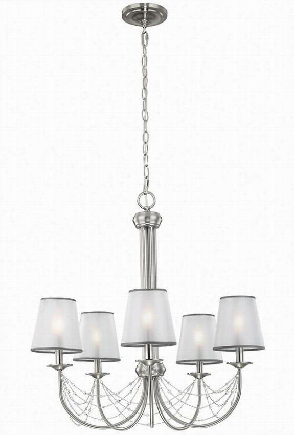 Aveline 5-light Chandelier - 26""hx25.5""diameer, Grey Steel