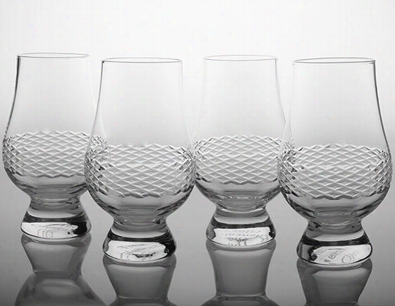 Block Glencairn Incision Glasses - Set Of 4 - Set Of Four Non-perosnalizeed Monogram Clear