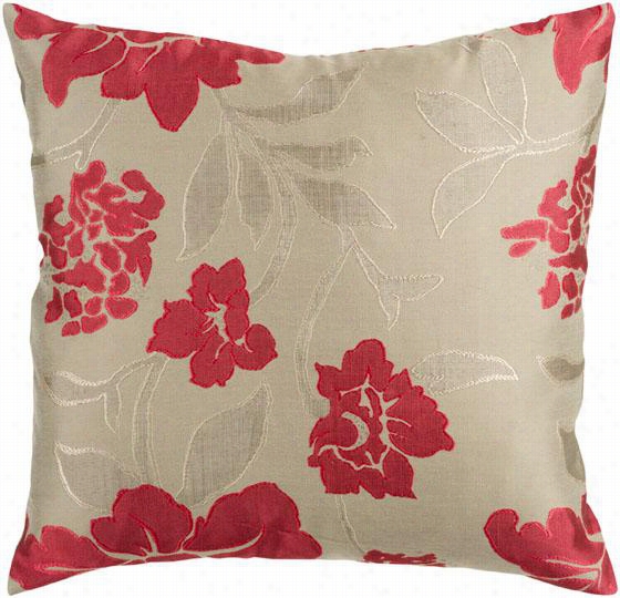 Booke Decorative Pillow - 1b"&quoot;hx18""w Polye, Red