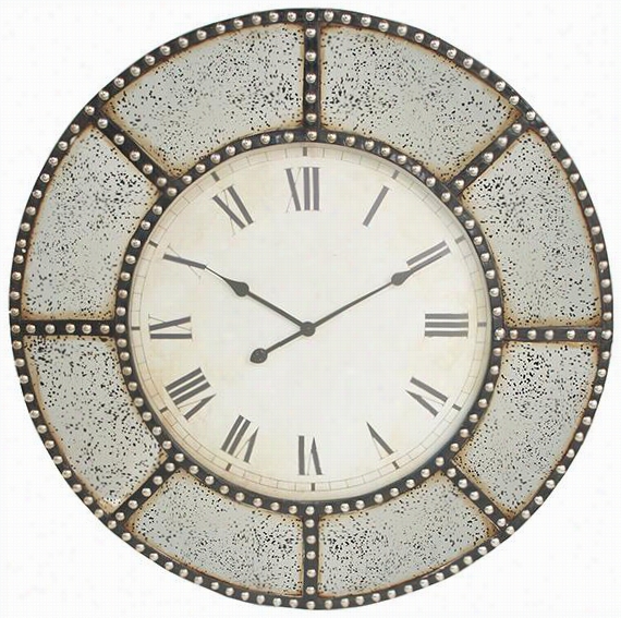 Cayden Wall Clock - 36""diameterx3""d, Ancient Rarity Reflector