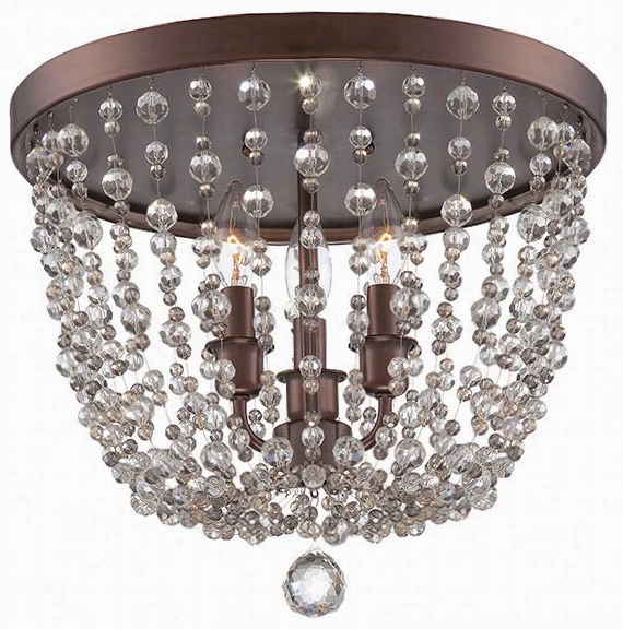 Chnadra Flush Mount Ceiling Light  -13""hx15""diameter, Chocolate Bronze