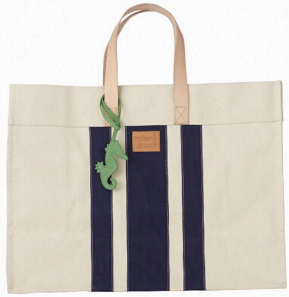 Greek  Stripe Tote -15""hx20&uqot;"wx8"&qjot;d, Not Only So Blue