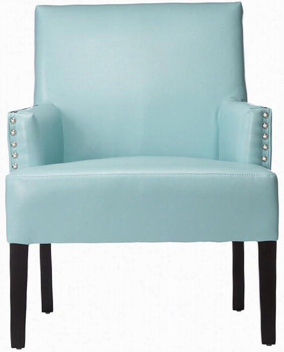 Cooper Armchair - 34. 5""hx28"&quo;tw, Bnded Lea Ther Aqua