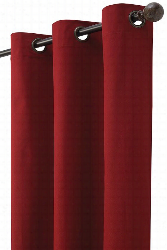 Cotton Duck Grommet Curtain Panel - 84""hx42""w, Rd