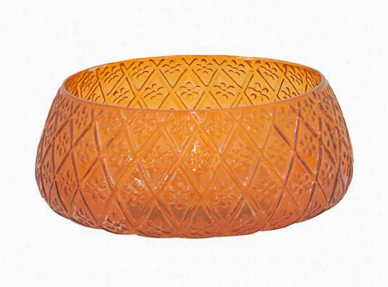 Darma Candle Holder - 4""hx10""diamster, Orange