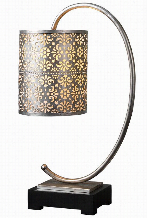 Faleria Table Lamp - 24""hx8.25""diamt, Antiqued Silver