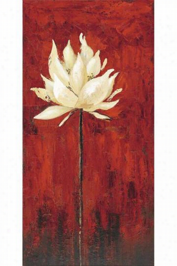 Floral I Cnvas Wall Art -- 47""h X 23""w, Red