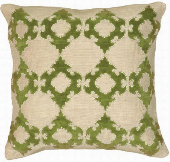 Jute Medallion Pillow - 18'squarex18""w, Grden