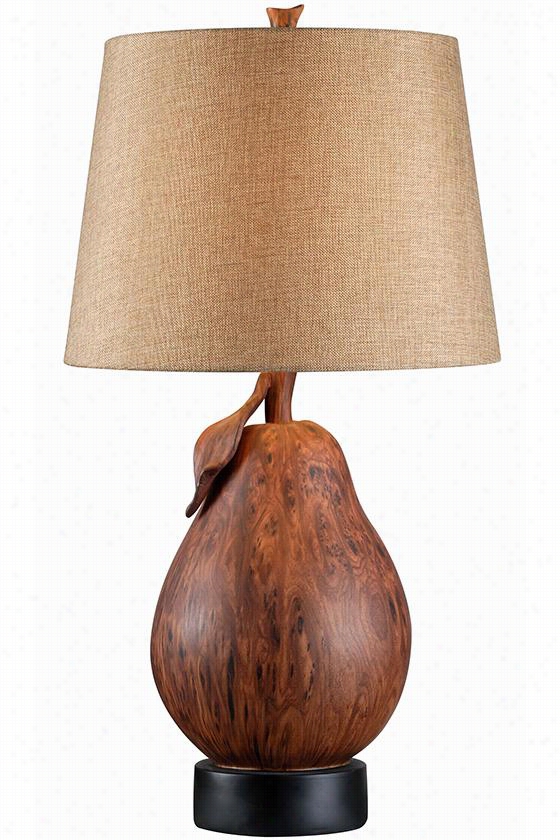 Le Poire Table Lamp - 28""hx16""diameter, Wood Grain