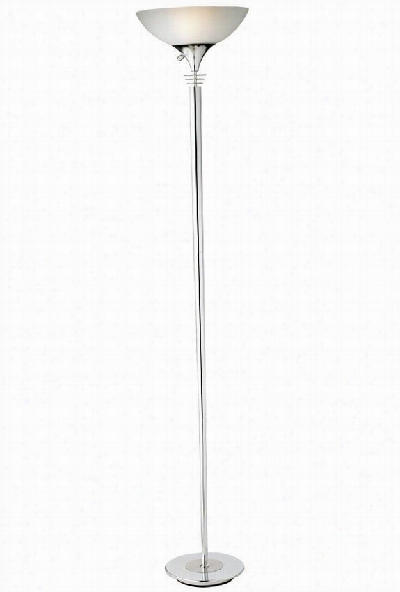 Metropolis Floor Lamp - 71.5""hx10""d, Silver Chrom