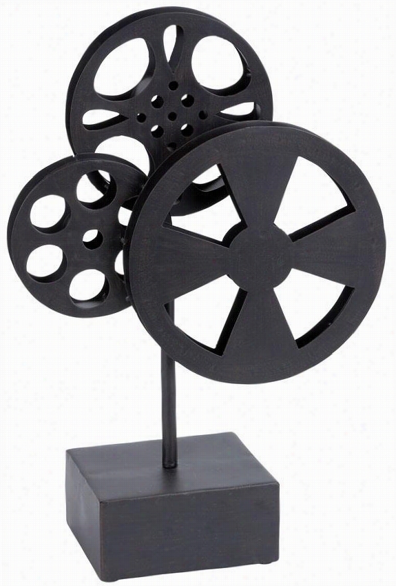 Movie Reel Decorative Stand - 16hx11wx5""d, Black