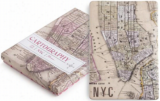 New York City Crtography Tray - 0.75""hx9""wx6.25""d, Multicolor