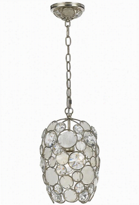 Palla 1-light Cylinder Pendant - 13.75&qupt;"hx8.5&qhot;"diameter, Silv Er