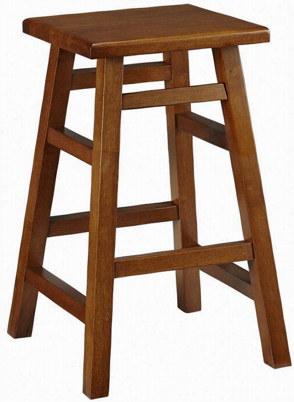 Pub Counter Stool - 24""h, Brown Wood