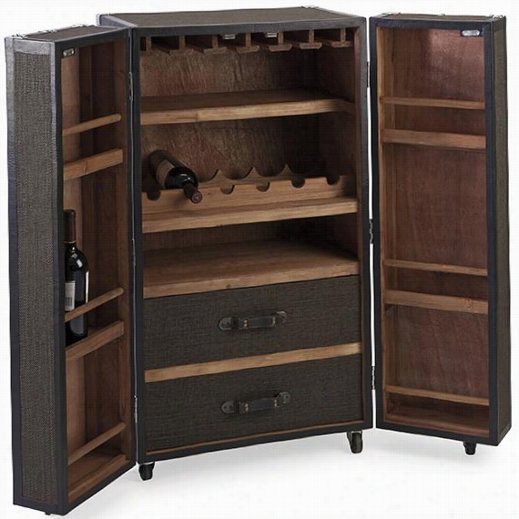 Schultz Rollong Wine Trunk - 42""hx18""wx24""d, Brown