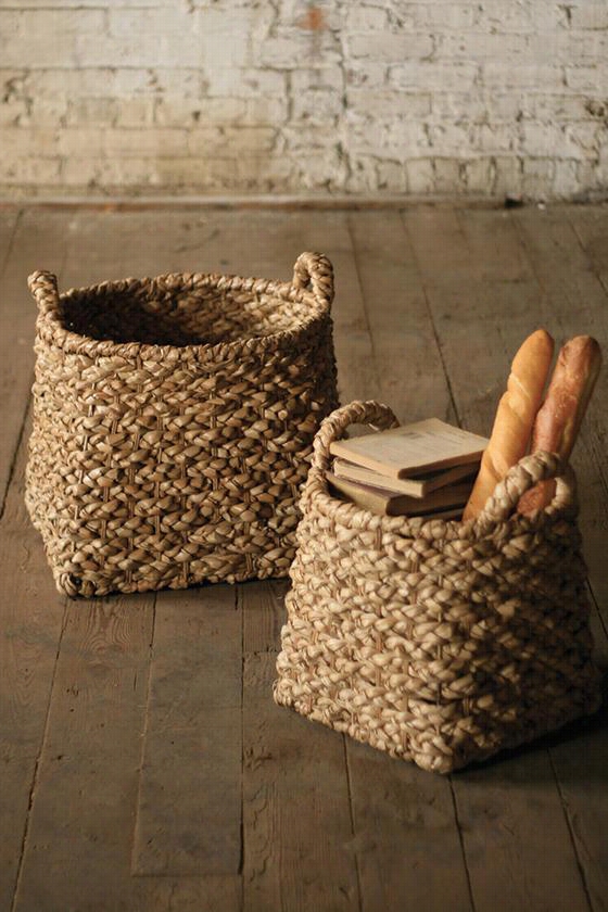 Seagrass Baskets - Set Of 2 - Set/2, Ivory