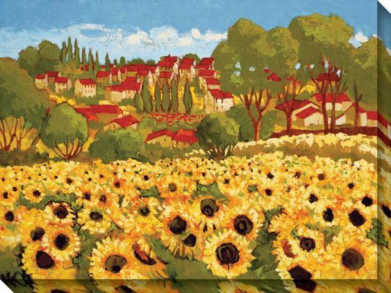 Sunflower Field I Canvas Wall Atr - I, Yellow