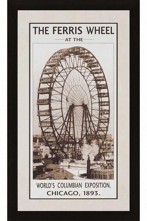 1893 Ferris Wheel Wall Art  37""hx22""wx2""d, Unknown
