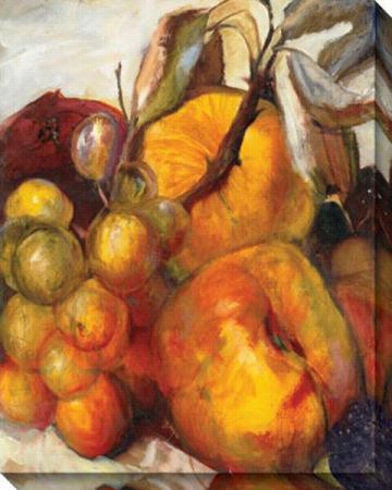 A Bountiful Harvest Canvas Walll Art - 36""hx4b""w, Orange