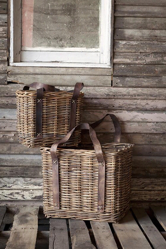 Bakery Baskets - Set Of 2 - Set/2, Brown