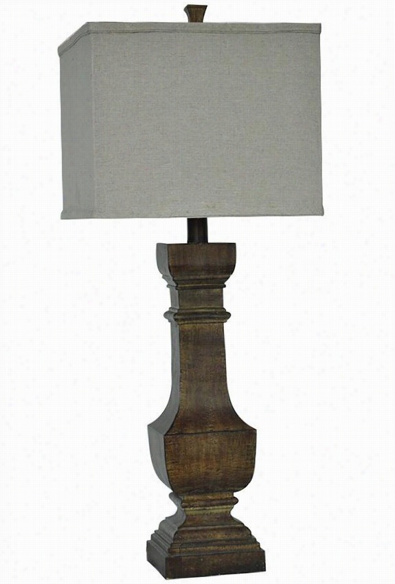 Balustrade Distressed Table Lamp - 33.5"& Quoy;hx6""diamet, Brown