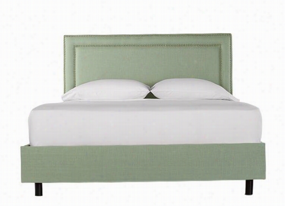 Belgian Linen Cusom Fitzsimon S Upholstered Bed - Twinn, Mist