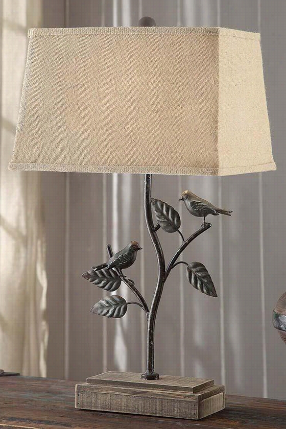 Birdie Table Lamp - 28""hx15.5"" Wx12.5""d, Distressed Bronze