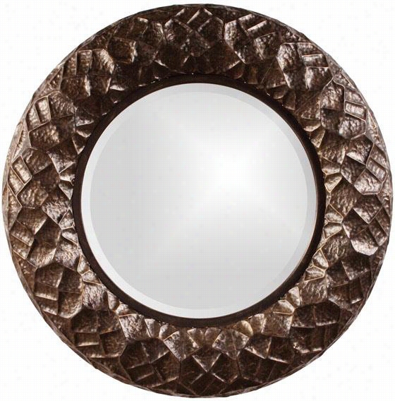 Chuck Texturzed Mirror - 33""roundx3""d, Bronze
