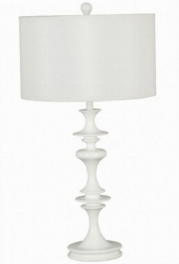 Claiborne Table Lamp - White Drum, White