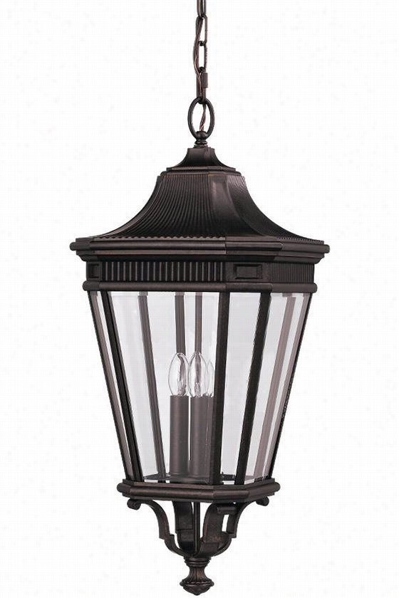 Cotswold Alne 3-light All-weather Outdoor Ptio  Pendant - Large, Greek Bronze