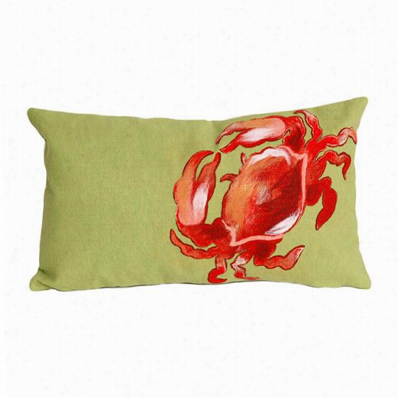 Crab All-weather Outdoor Patio Pillow - 12""hx20&qot;"w, Red