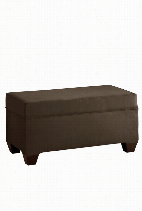 Custom Alder Upholstered Storage Bench - 18""hx36""wx18""d, Elvet Chocolate