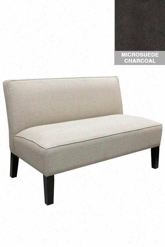 Custom Dodson Upholstered Loveseat - 33.5"&quof;hx50""wz31.5""d, Microsueede Charcoal