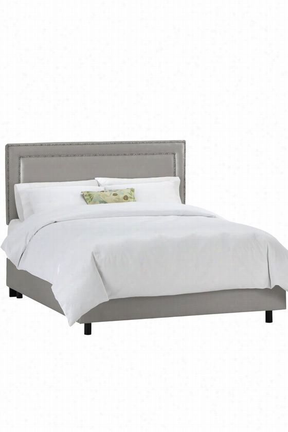 Custom Fitzsimmons Uph Olstered Bed - Full, Shantung Silver