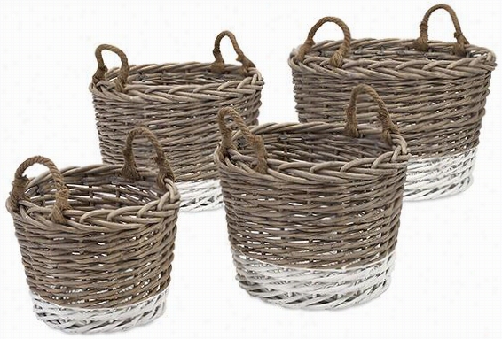 Danic Awillow Baskets - Set Of 4 - Set Of 4, Ivory
