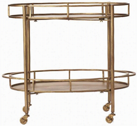 Eliza Bar Cart - 30""hx34""wx18""d,  Gold