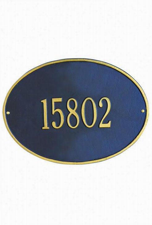 Hawthorne One-line Estate Wall Address Plaque - Estate/one Line, Navy Blue