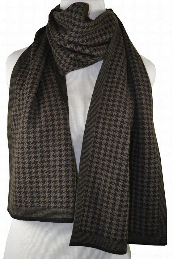 Houndstooth Scarf - 66""hx12"q&uot;w, Black