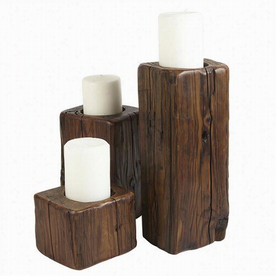 Layyknw Oodd Candleholders - Et Of 3 - Set Of 3, Brown