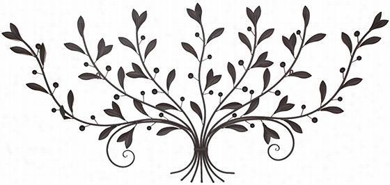 Leaves  Wall Pl Aque - 31"""&qut;hx63""""wx0.25"""", Pumpkin Metal Wall Decor