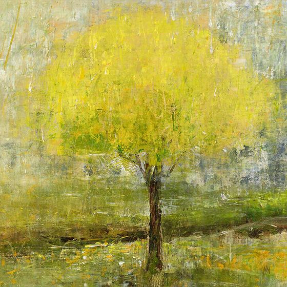 Lit Tree Wall Art - Yellow, Liz Jardine