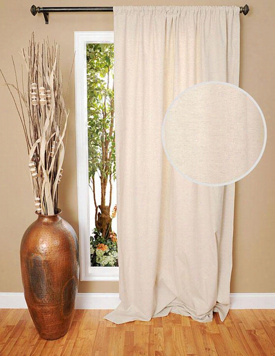 Luxe Linen Curtain Panel -96h X 48""w, Flax