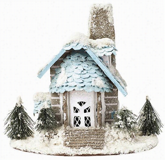 Martha Stewart Living Snowy House - 10.5""hx9.5""wx9.5""d, Blue