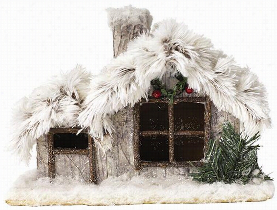 Martha Stewart Livving Winter Cabin - 9&qut;"hx6&quo T;"wx 5.5""d, Brown