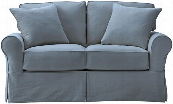 Mayfair Loveseat Slipcover - 37""hx68"&uot;wx39""d, Clssic Cornflwr