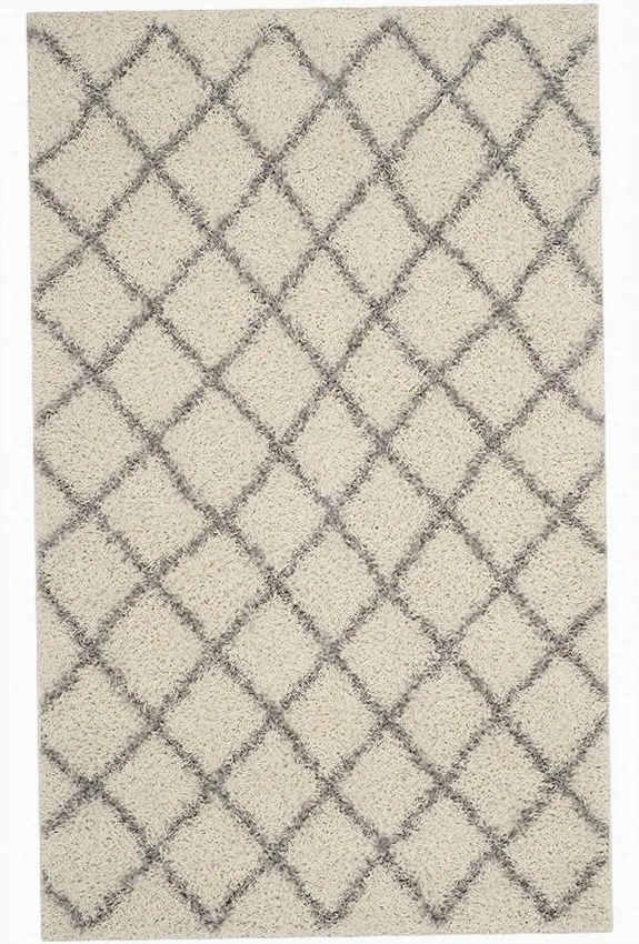 Meknes  Shag Area Rug - 8'66&quto;"x12', Ivory/grey