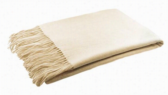Merino Wool Throw Blanket - 77""hx50""w, Ivoy
