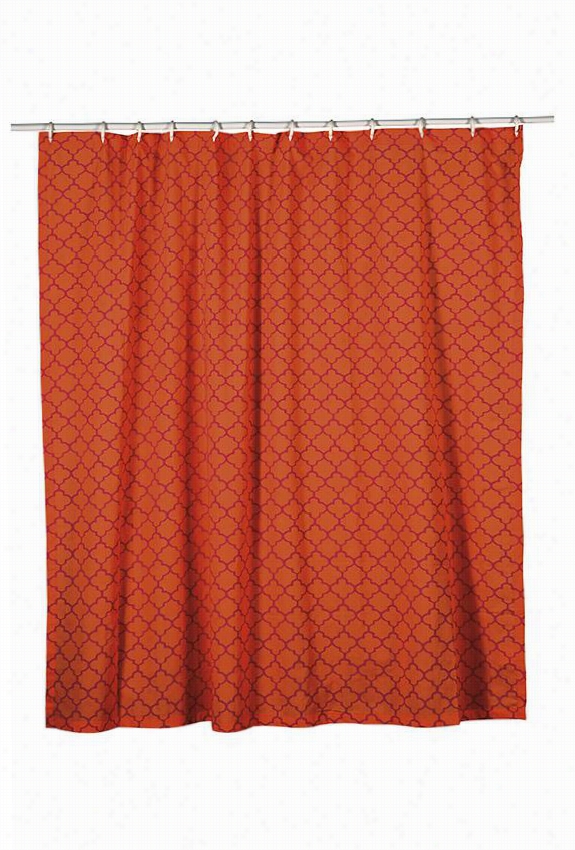 Moroccan Shower Curtain - 72""hx72""wx.5&qu0t;"d, Orange