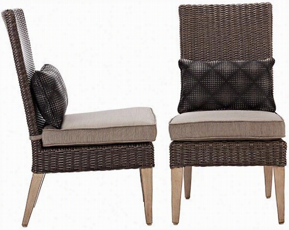 Naples Lal-weahte Routdoor Patio Dining Chairs -  Set Of 2 - Set Of 2, Brown/puttty