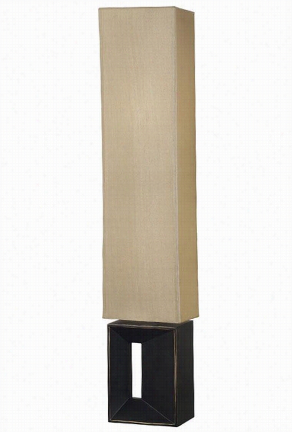 Niche Floor Lamp With Amer Shade - Amber Rectanglr, Copper Bronze